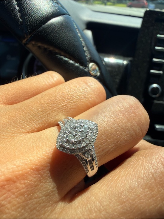 Others Follow Jewelry - Silver Multi-Row Halo Diamond Ring